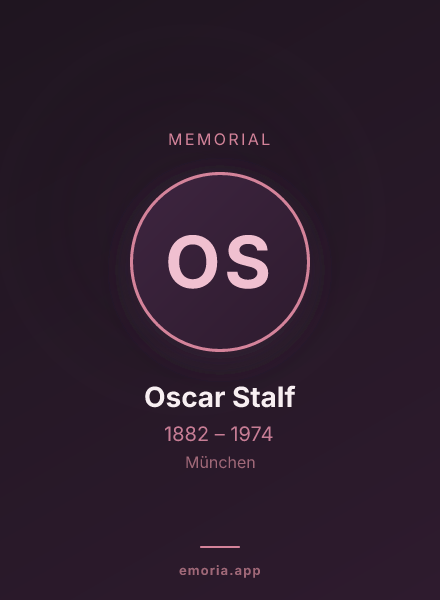 Memorial portrait of Oscar Stalf