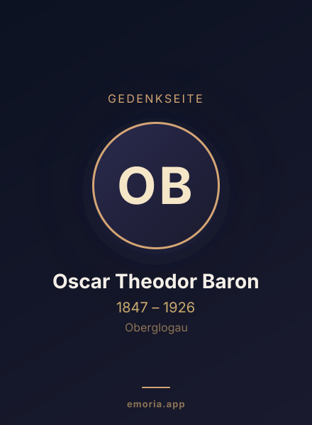 Gedenkportrait von Oscar Theodor Baron