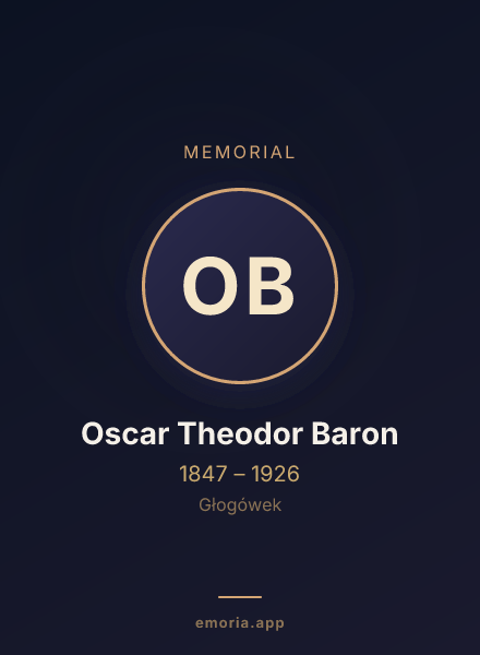 Memorial portrait of Oscar Theodor Baron