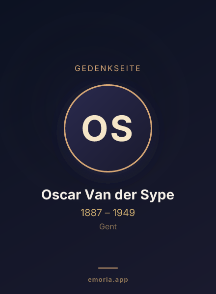 Gedenkportrait von Oscar Van der Sype