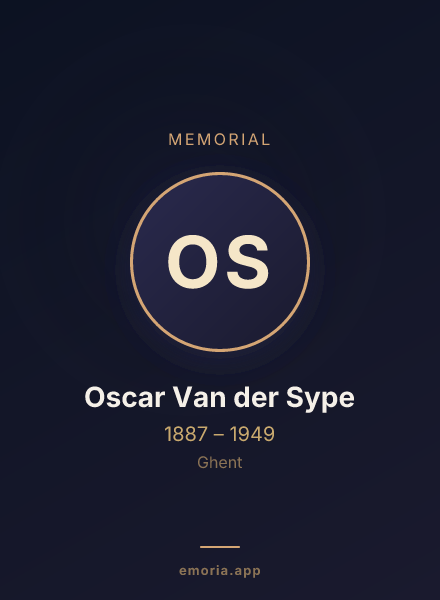 Memorial portrait of Oscar Van der Sype