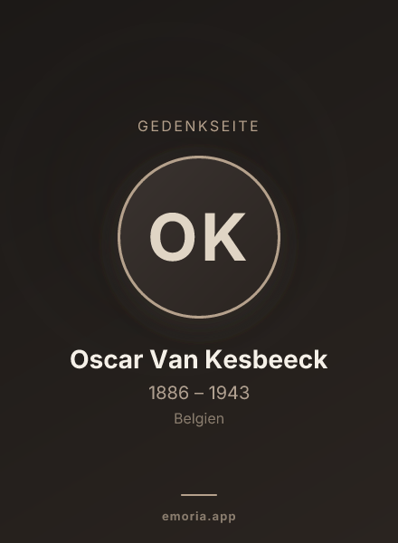 Gedenkportrait von Oscar Van Kesbeeck
