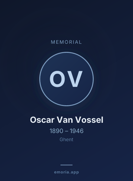 Memorial portrait of Oscar Van Vossel