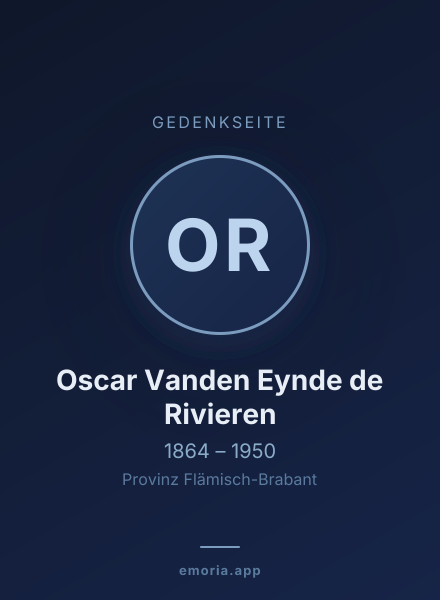 Gedenkportrait von Oscar Vanden Eynde de Rivieren