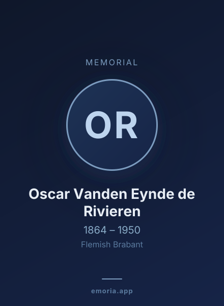 Memorial portrait of Oscar Vanden Eynde de Rivieren