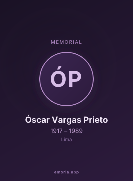 Memorial portrait of Óscar Vargas Prieto