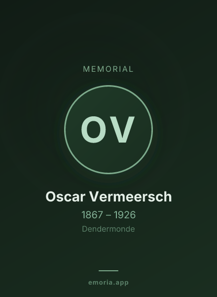 Memorial portrait of Oscar Vermeersch