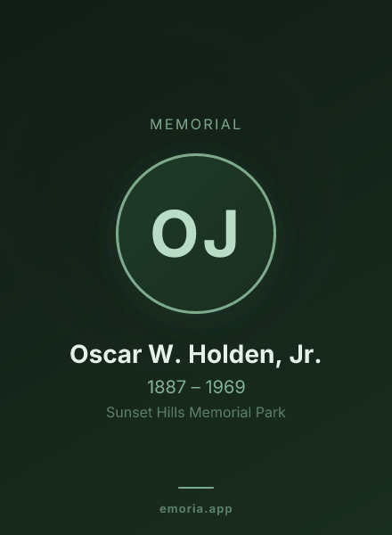 Memorial portrait of Oscar W. Holden, Jr.