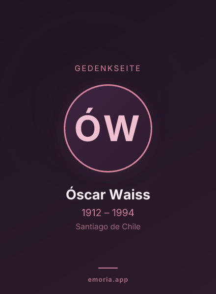 Gedenkportrait von Óscar Waiss