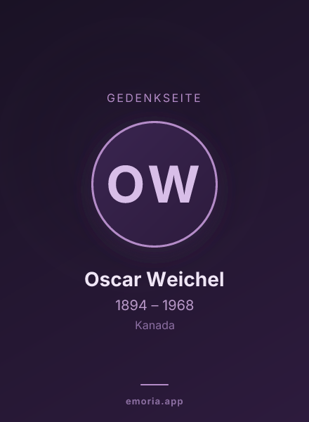 Gedenkportrait von Oscar Weichel