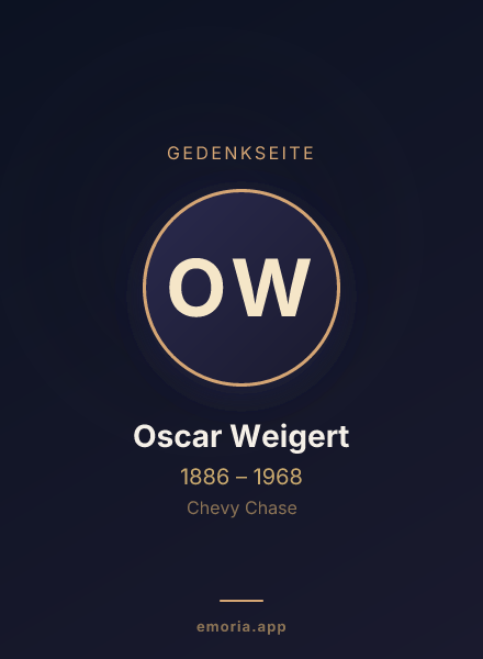 Gedenkportrait von Oscar Weigert