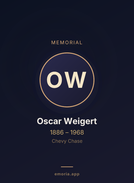 Memorial portrait of Oscar Weigert