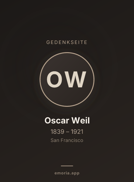 Gedenkportrait von Oscar Weil