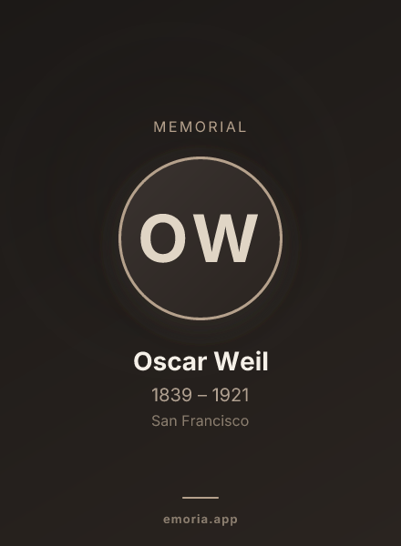 Memorial portrait of Oscar Weil