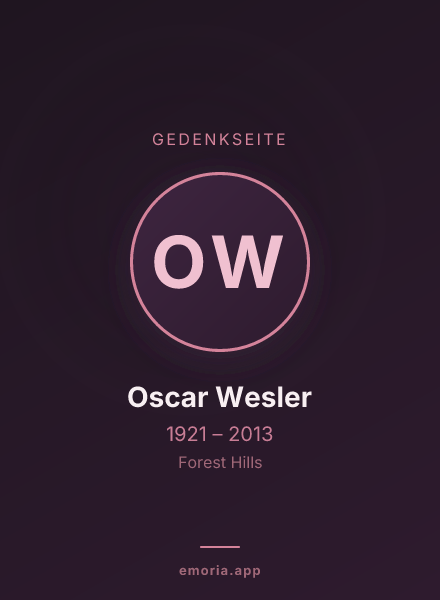 Gedenkportrait von Oscar Wesler