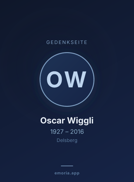 Gedenkportrait von Oscar Wiggli