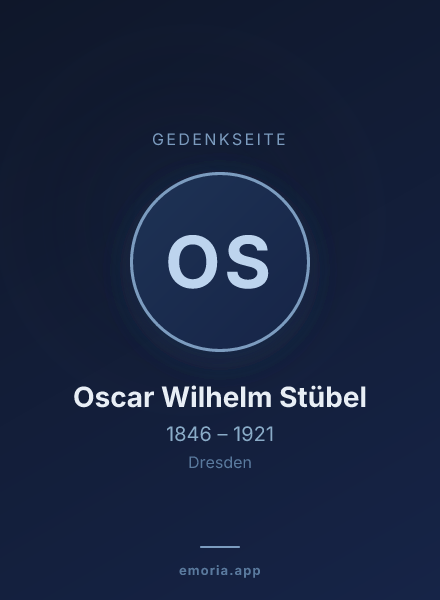 Gedenkportrait von Oscar Wilhelm Stübel