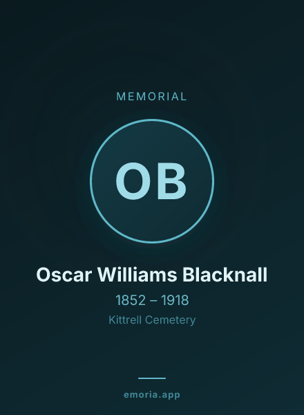 Memorial portrait of Oscar Williams Blacknall