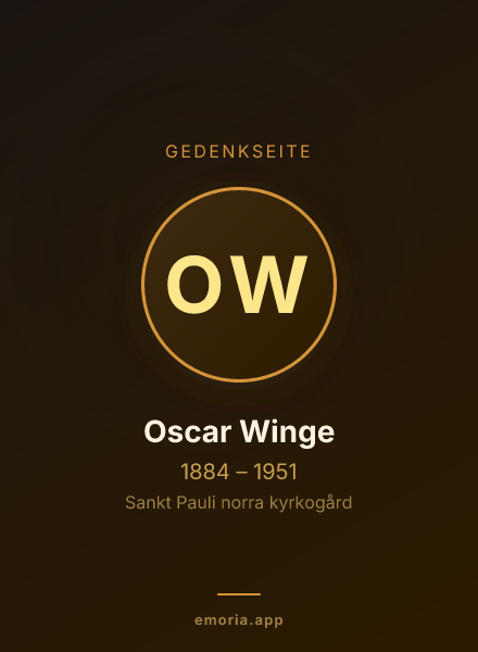 Gedenkportrait von Oscar Winge