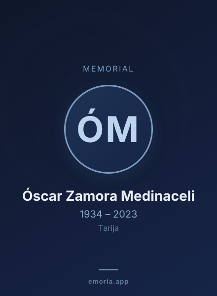 Memorial portrait of Óscar Zamora Medinaceli