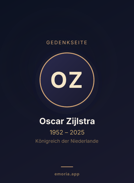 Gedenkportrait von Oscar Zijlstra