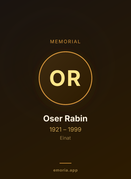 Memorial portrait of Oser Rabin
