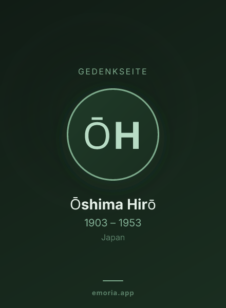 Gedenkportrait von Ōshima Hirō