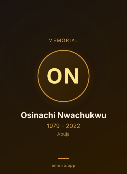 Memorial portrait of Osinachi Nwachukwu