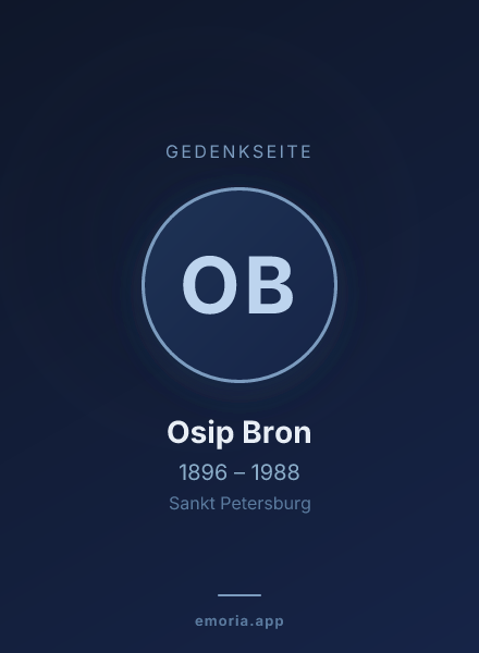 Gedenkportrait von Osip Bron