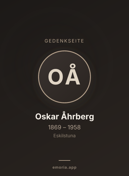 Gedenkportrait von Oskar Åhrberg