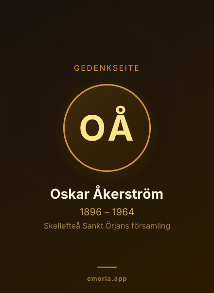 Gedenkportrait von Oskar Åkerström