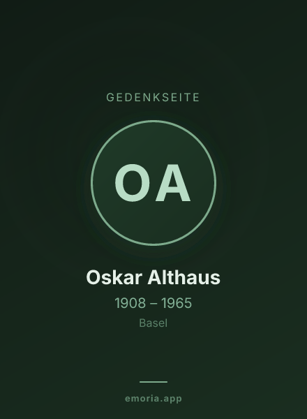 Gedenkportrait von Oskar Althaus