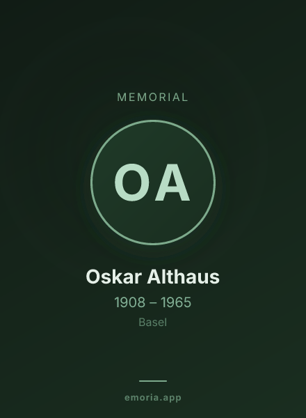 Memorial portrait of Oskar Althaus