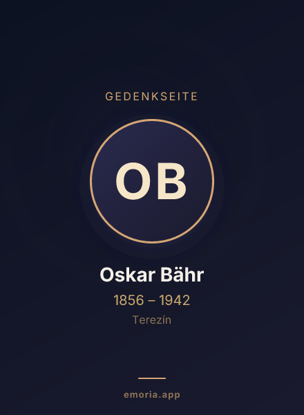 Gedenkportrait von Oskar Bähr