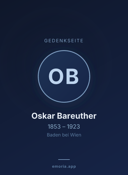 Gedenkportrait von Oskar Bareuther