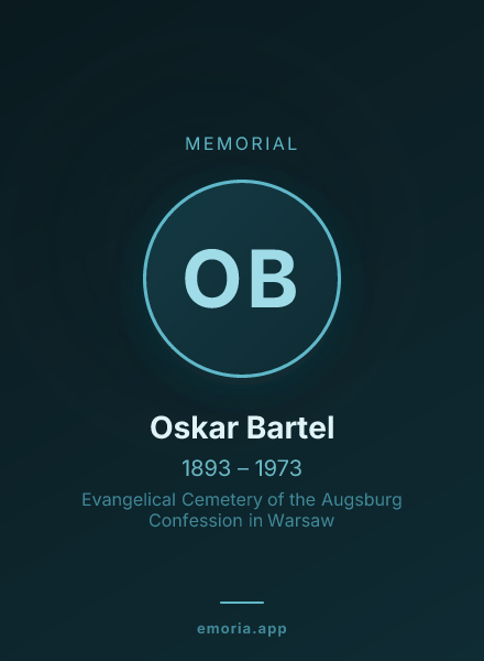 Memorial portrait of Oskar Bartel
