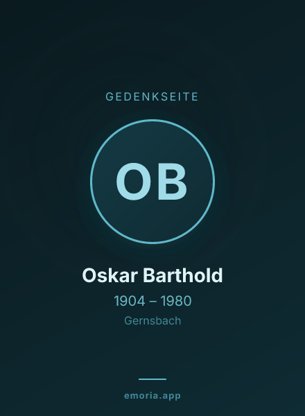 Gedenkportrait von Oskar Barthold