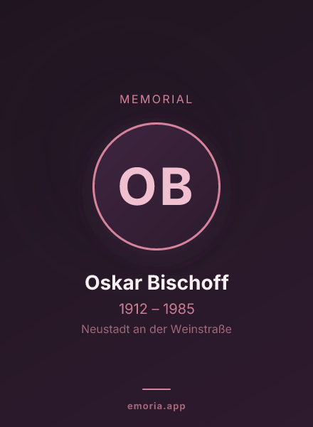 Memorial portrait of Oskar Bischoff