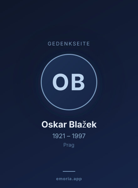 Gedenkportrait von Oskar Blažek
