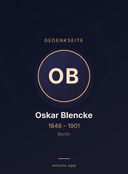 Gedenkportrait von Oskar Blencke