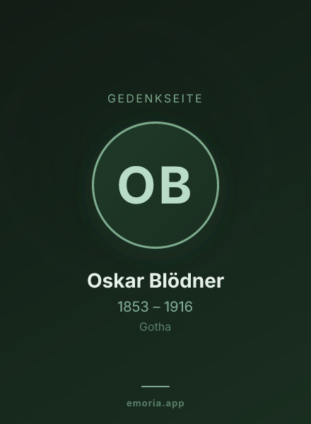 Gedenkportrait von Oskar Blödner