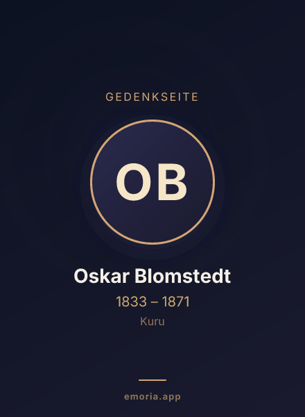 Gedenkportrait von Oskar Blomstedt