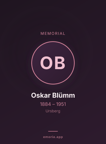 Memorial portrait of Oskar Blümm