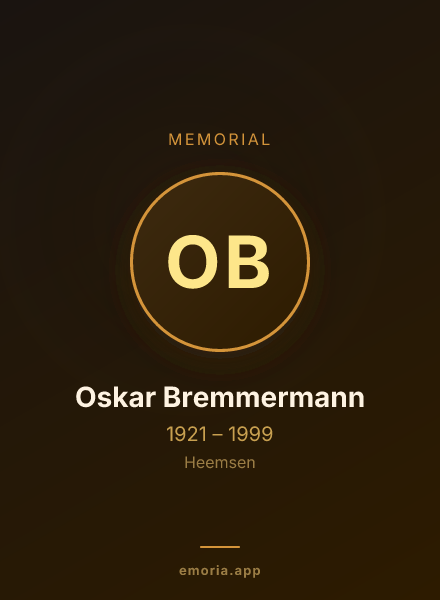 Memorial portrait of Oskar Bremmermann