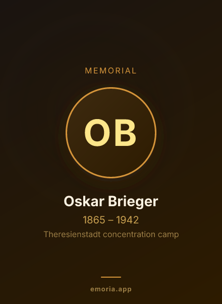Memorial portrait of Oskar Brieger