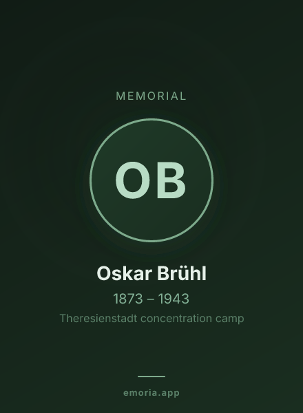 Memorial portrait of Oskar Brühl