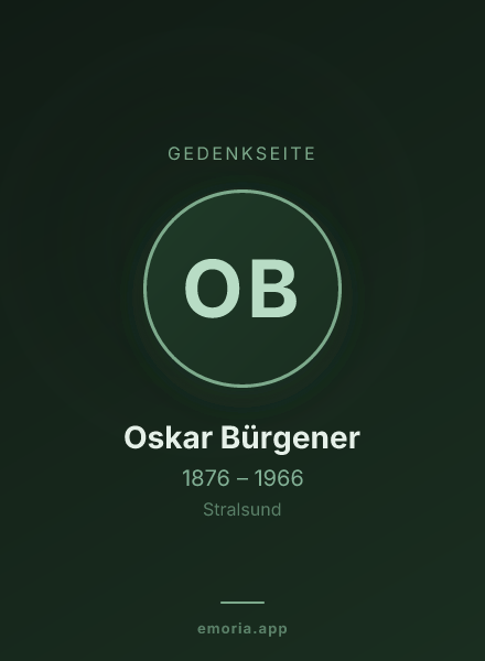 Gedenkportrait von Oskar Bürgener