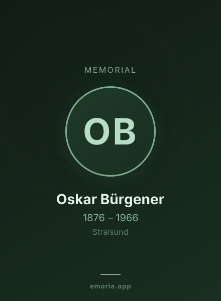 Memorial portrait of Oskar Bürgener