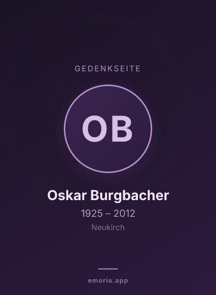 Gedenkportrait von Oskar Burgbacher