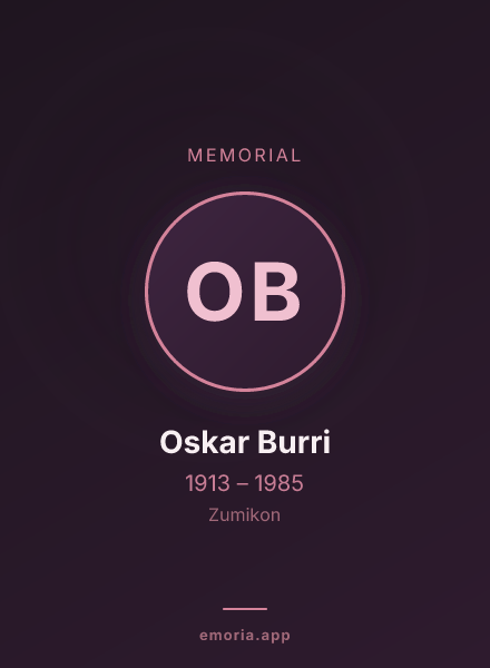 Memorial portrait of Oskar Burri